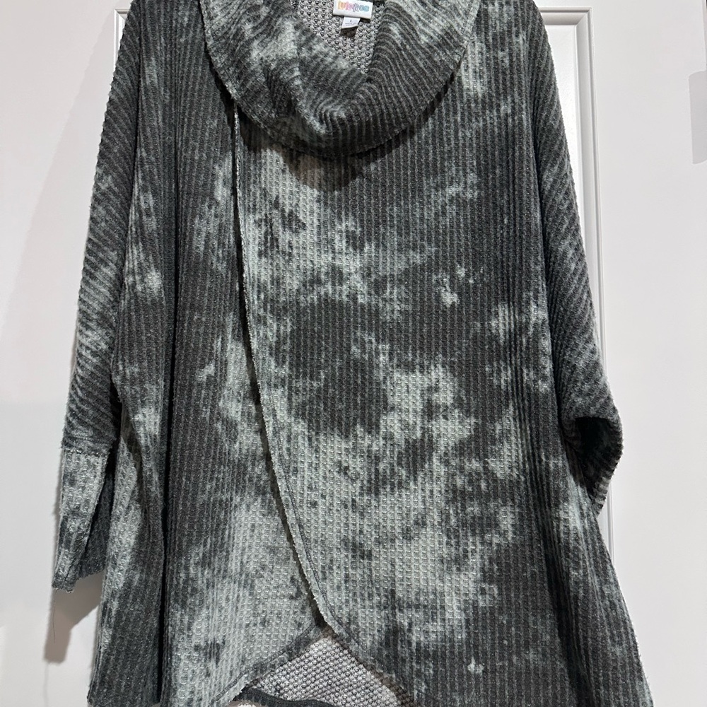 LuLaRoe Gray Poncho Style Cowl Neck Sweater